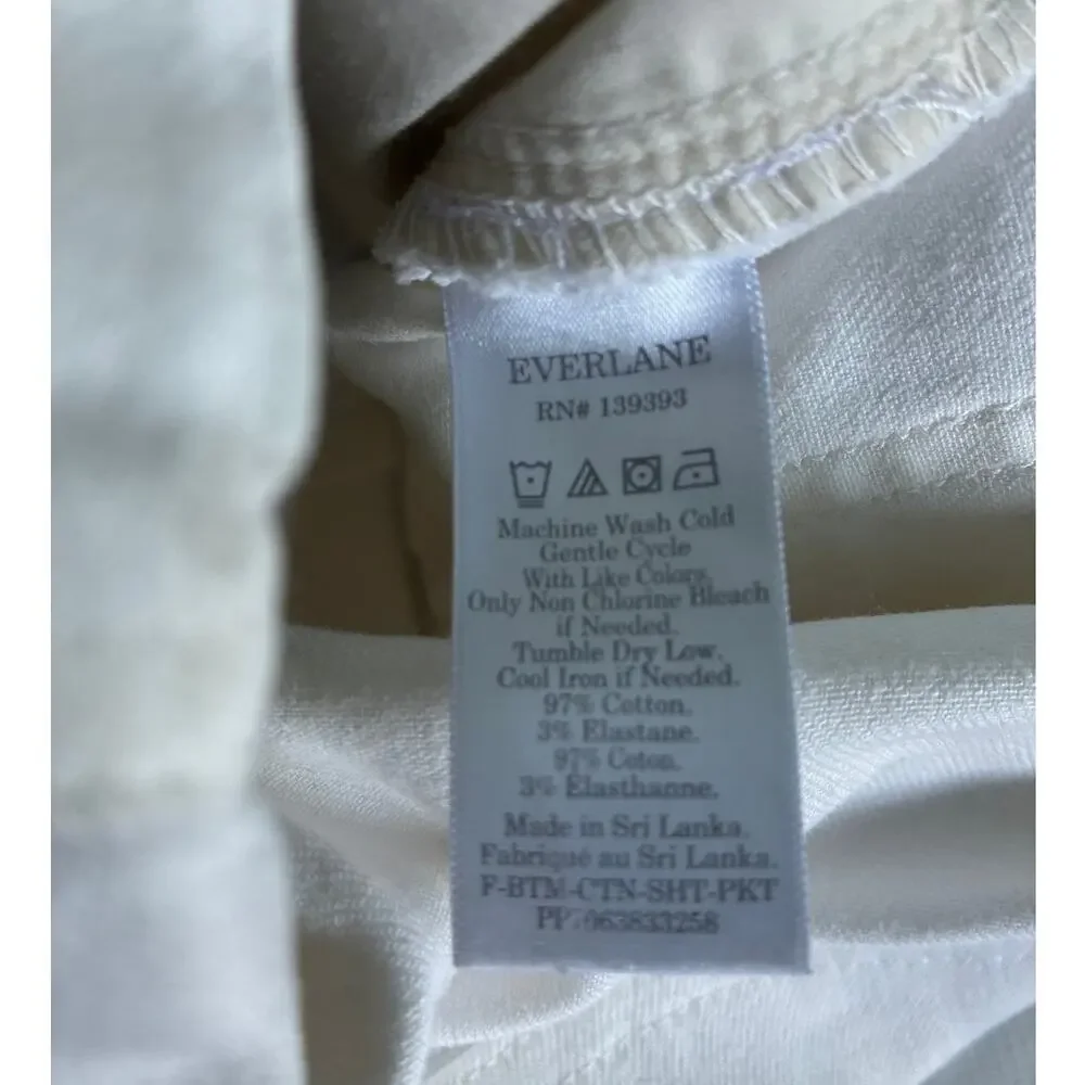 Everlane White Denim Casual Shorts High Waist Size 4